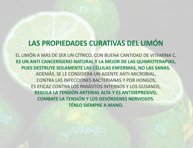 Las propiedades curativas del limón Agosto 30 de 2012